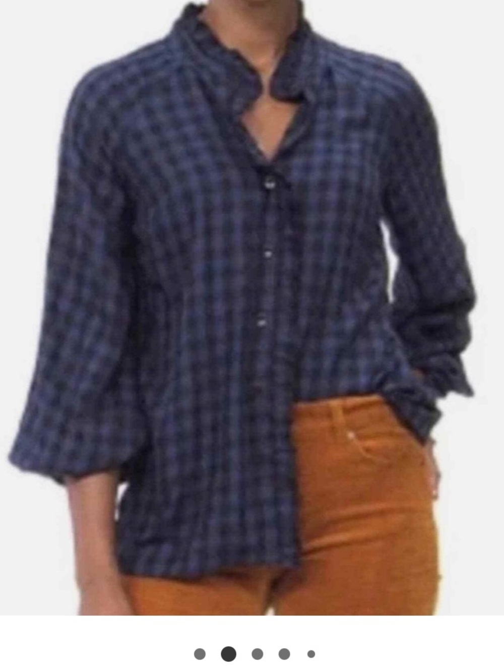 CAbi blouse 3961 Aberdeen Plaid blouse Black Blue Size Small Excellent condition